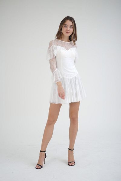 DORİDORCA Women's White Evening Dress