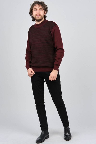 HAKİ TRİKO Men's Half Turtleneck Patterned Sweater 60872013 Claret Red