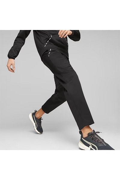 Puma PWRFLEECE Μαύρο Ανδρικό Φούτερ Jogger - Εφαρμογή με ταινία