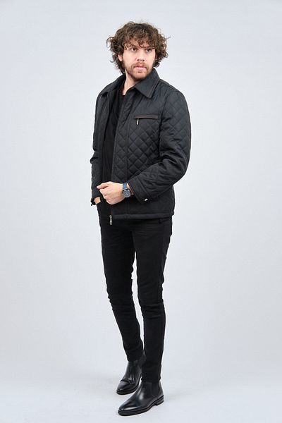 LUCAS Ανδρικό γιακά Κλασικό Καπιτονέ Παλτό 2650724 Anthracite