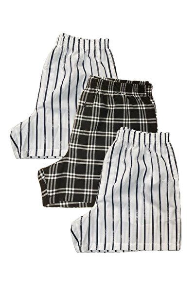 BICCA Ανδρικά εσώρουχα μπόξερ Premium Comfort Series, καρό βαμβακερά εσώρουχα 3 συσκευασιών - Μαύρο ριγέ