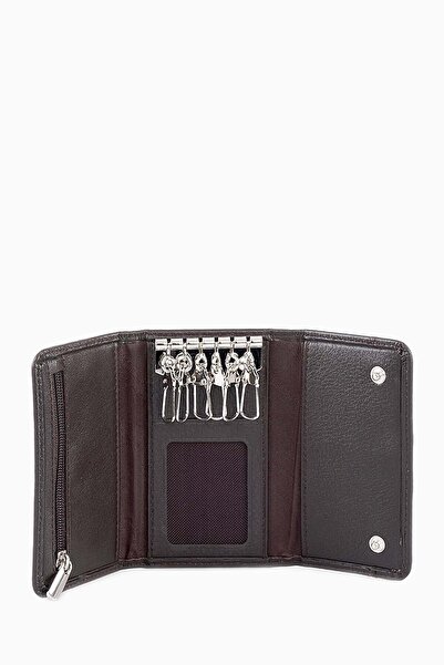 OKAVANGO Breloc cu fermoar din piele naturală - cadou cu închidere cu capse ș...