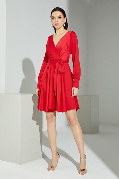 DORİDORCA Women's Waist Tied Evening Dress 5924032 Red