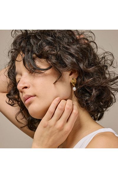 Enamel Kopenhag 925 Ayar Gümüş Altın Kaplama Küpe E375GM-PL