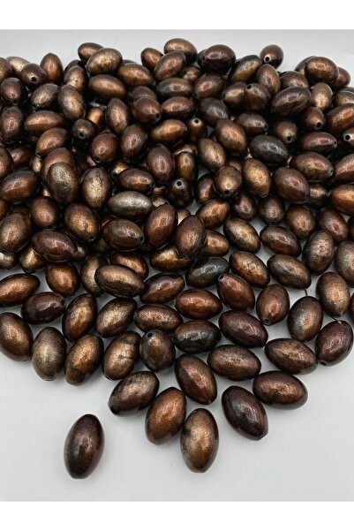 Hedef Bijuteri نموذج اللوز البني اللامع مقاس 14 × 20 مم - خرز صنع المجوهرات و...