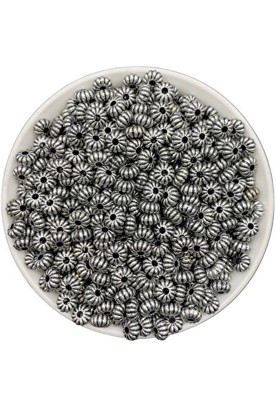 Hedef Bijuteri خرزة نموذج غسالة سوداء فضية مقاس 9 × 6 مم - صنع المجوهرات 50 ج...