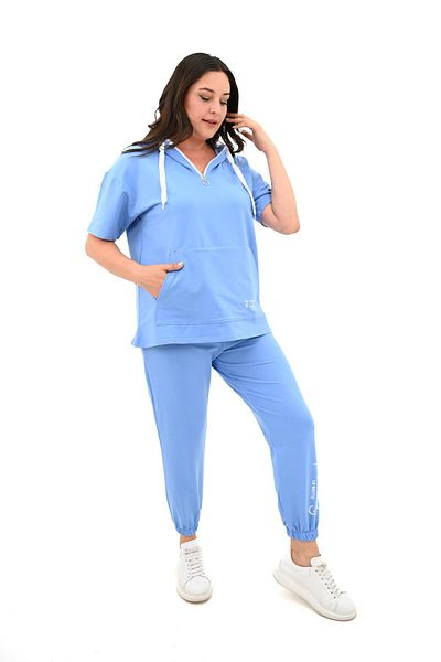 Koza Butik Дамски спортен екип с качулка, голям размер - 3759-23