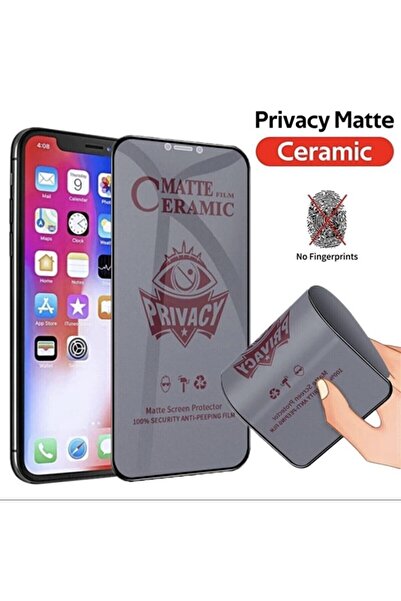 MCASERING Iphone 14 Plus Mat Hayalet Gizli Privacy Tam Kaplayan Kırılmaz Cam ...