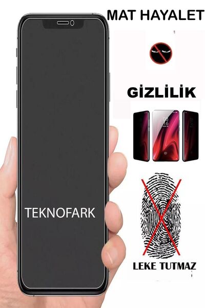 MCASERING Iphone 8 Plus Mat Hayalet Ekran Gizli Tam Kaplayan Kırılmaz Cam Ser...