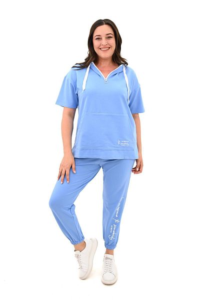 Koza Butik Дамски спортен екип с качулка, голям размер - 3759-23