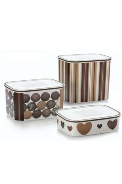 Tupperware Chocolate Water Storage Container Set of 3