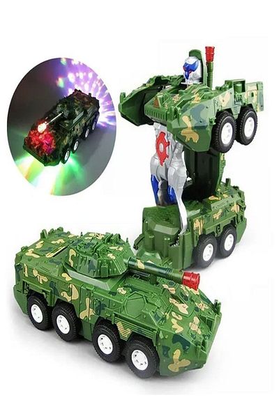 Can Toys Transformers Robot Tank with Sound and Light, Spinning Military Armored (with Video)
