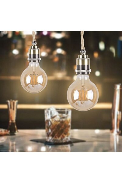 Genel Markalar Jüt Halat Sarkıt Avize Anahtarlı Duy 3metre Bakır Rengi (EDİSON AMPUL DAHİL)