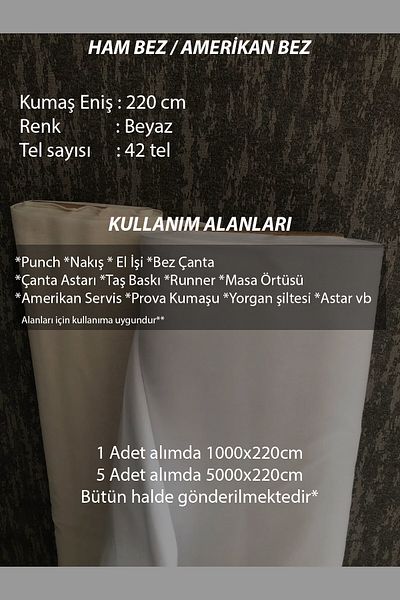 KAMİZ Ύφασμα αμερικανικού υφάσματος 10 μέτρων - Ακατέργαστο ύφασμα, οπτικό λευκό, ύφασμα διάτρησης - μαξιλάρι, τραπεζομάντιλο και δρομέας