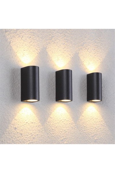 MEGA İSTANBUL Full Rayon Black Case Double-Way Garden Wall Sconce, Indoor - Outdoor Decorative Sconce (BULBS EXCLUDED)