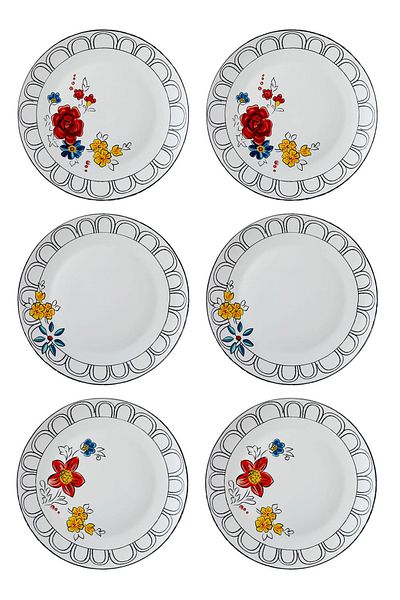 The Mia Mia Fiore Set of 6 Serving Plates