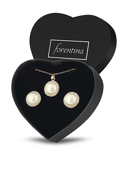 Forentina Inci Modeli Kolye Küpe Takı Seti - Ps136400tr