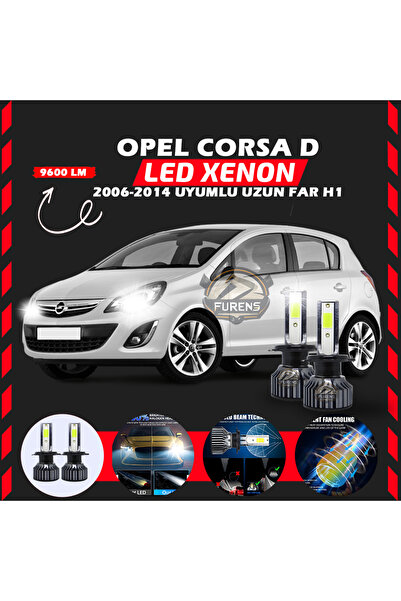 SHOOPLAA Opel Corsa D 2006-2014 Uzun Far Uyumlu Şimşek Etkili Led Xenon Pro S...