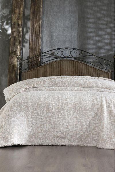 Çeyiz Diyarı Μπεζ Puffy Cotton Διπλή Μονή Κουβέρτα - 200x220