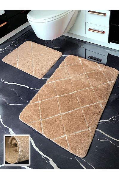 Chandler Home Χαλάκι μπάνιου Savera Beige 2 τεμαχίων (60x100 50x60 cm)