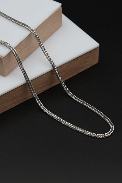 kolbi Set of 3 Luxury Twist Cube and Fox Tail Chain Necklace - Silver Color