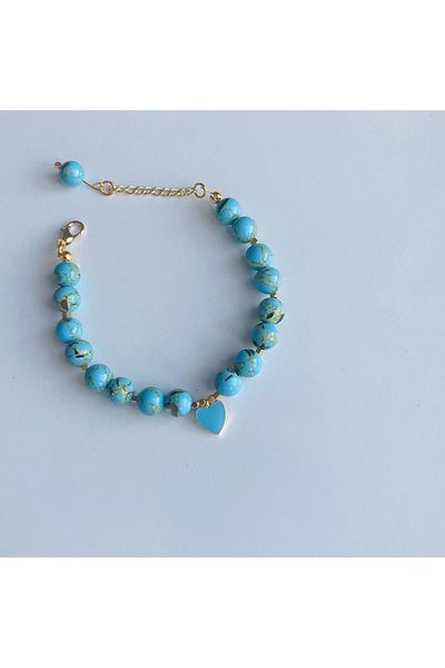 Ustaeller TURQUOISE (FIRUZE) STONE BRACELET