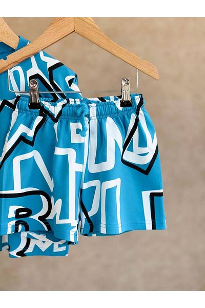 Teeny Weeny Kids Set de top și jos pentru copii unisex cu imprimeu graffiti de sezon nou