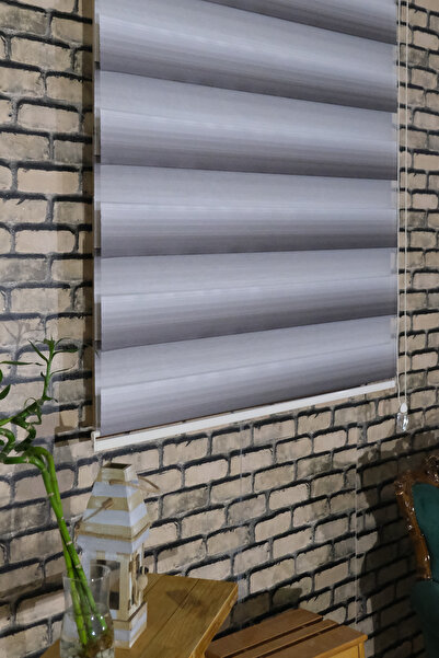 SAMPERSAN BEYAZDAN GRİYE  GEÇİŞLİ PLİSELİ MODERN ZEBRA PERDE