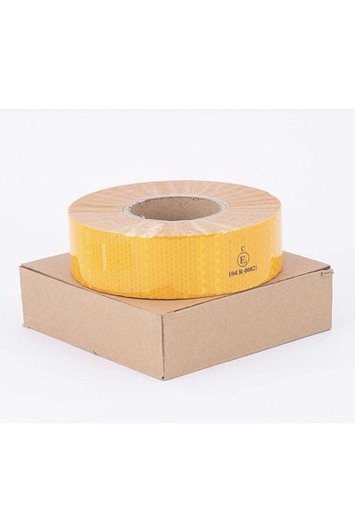 otopaspascım Strip Reflector (50 Meters) - Reflective Strip Tape - Tuvturk Compatible Case Reflector 50 MT (YELLOW)