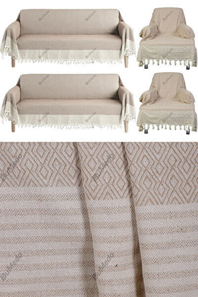 Bumedo طقم غطاء أريكة سرير أريكة منسوج من القطن فردي وثلاثي من بولدان 3-3-1-1...