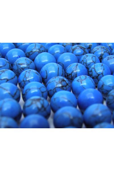 Yüksel Boncuk 10 mm Blue Turquoise Natural Stone String
