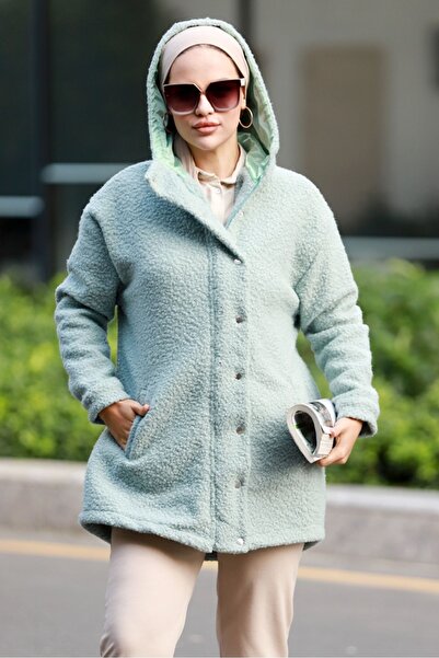 Bestenur М'ятна капюшонна хіджаб-кап - Mari 643