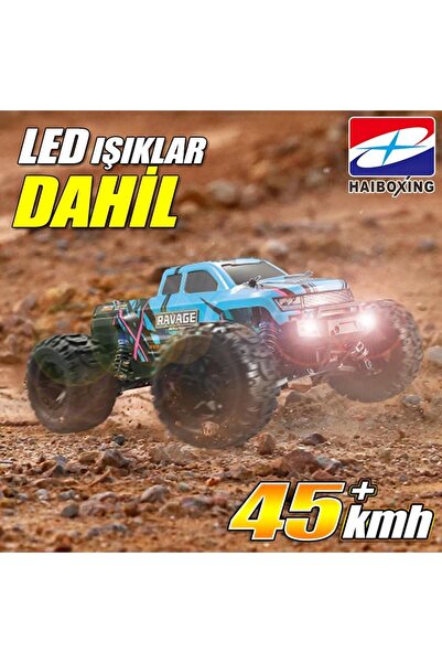 HAIBOXING Rc 1/16 Ravage 45 Km/h Kumandalı Rc Araba Rtr 4wd Offroad (MAVİ) 1500 Mah Batarya
