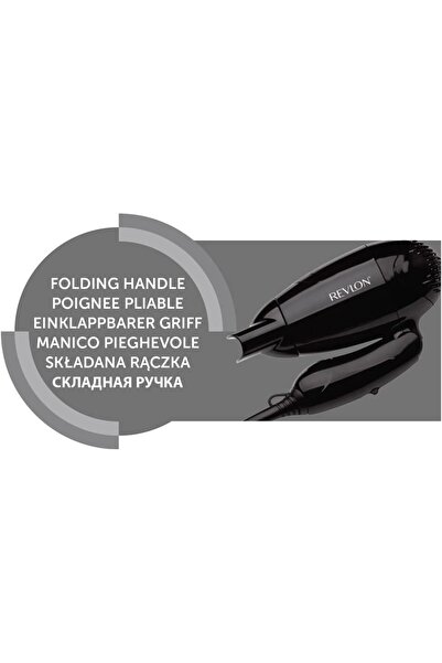 Revlon Travel foldable Hair Dryer compact, 1200W, Hanging ring, removeable end cap - RVDR5305