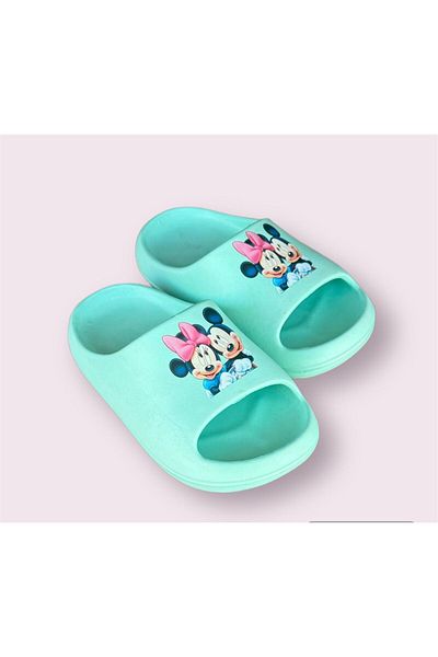 AkınalBella Mint Printed Yezy Slide - Παντόφλες πισίνας και παραλίας για κορίτσια