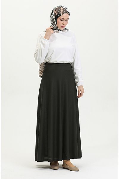 sefamerve Khaki Mevlana Prayer Skirt - Waist Tied, 1046-05 Model