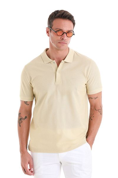 Hatemoğlu Μπλουζάκι Mink Regular Fit Απλό Mercerized Polo λαιμόκοψη 100% βαμβάκι