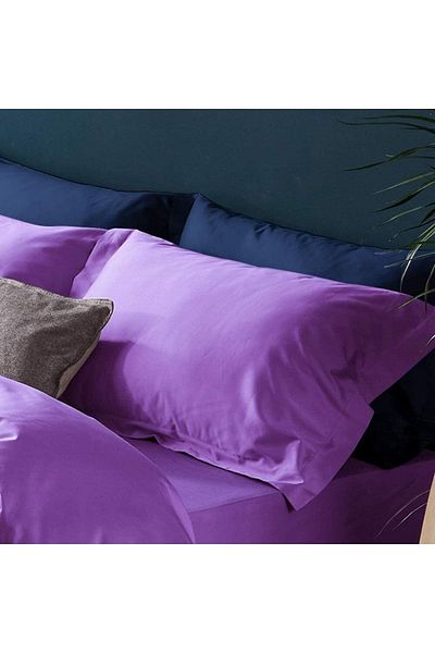 EVYA Μωβ Μαξιλαροθήκη Ντουλάπας 100% Βαμβάκι 50x70cm 2 Τεμάχια Διακοσμητική Μαλακή Φλούντζα