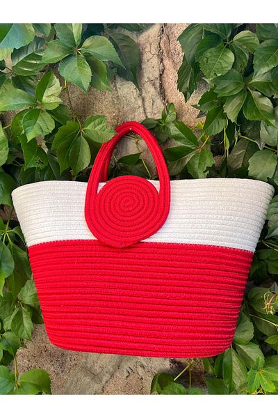 Kaliçe Home Straw Jute Beach Bag - Decorative Ornament, Accessory, Bag
