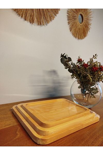 AR&MA WOOD 3 Sizes Wooden Serving and Presentation Plate / Tray / Stand