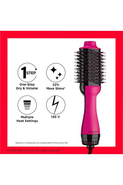 Revlon One Step Hair Volumizer 1100W, Oval Brush Design, IONIC Tech, 2 heat & cool setting -RVDR5222