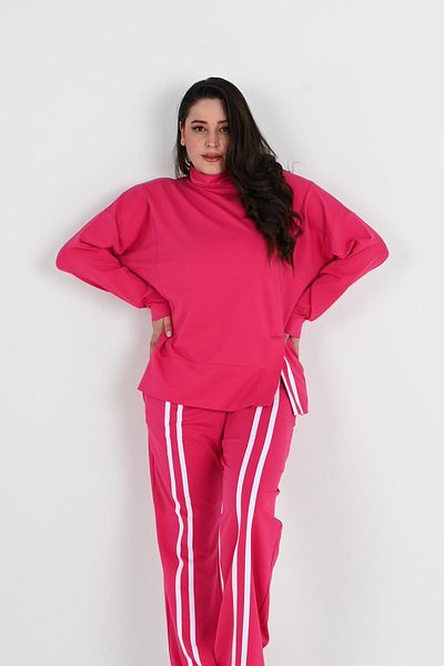 Koza Butik Γυναικείο Σετ αθλητικής φόρμας ζιβάγκο μεγάλου μεγέθους 8070-24