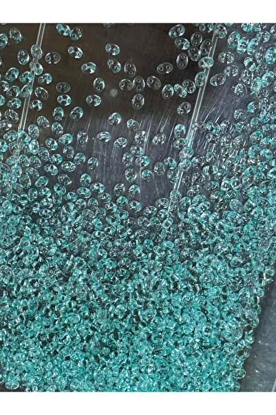 Gönülden Tasarım Vodeno zelene perle sa dvostrukom rupom 4 mm 25 gr