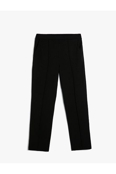 Koton Regular Waist Ribbed Fabric Trousers - Pocketed
