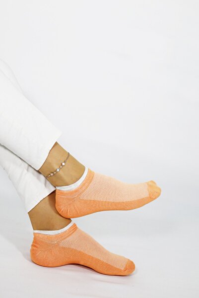 KRAL SOCKS 8' Libre Pack Colorful Lycra Cotton Women's Combed Cotton Booties - Special Design