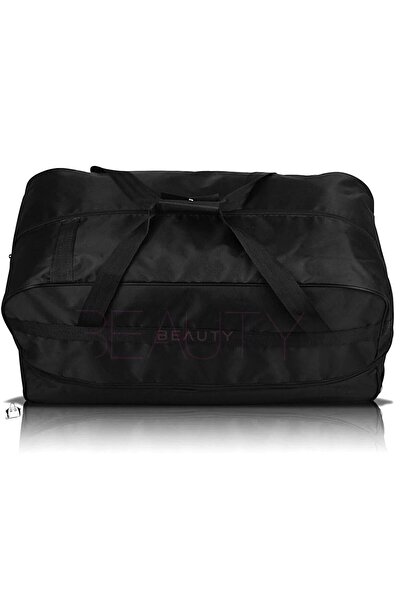 Nas Beauty 3 Tekerlekli Körüklü El Valizi Çanta Orta Boy Siyah