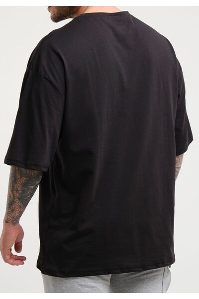 Dex Supports Lasting Energy Oversize Black Color T-shirt Loose Fit Non-Wrinkle Fabric