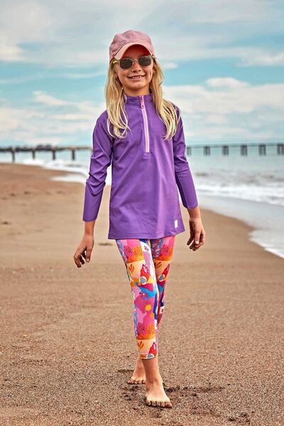 Marina Costum de baie pentru fetiță cu parașuta violet - K2408