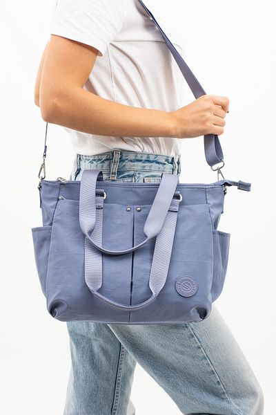 By Hakan Sn-4000 Blue Crinkle Geantă de umăr și braț