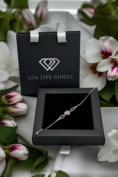 ADA LİFE GÜMÜŞ 925 Ayar Gümüş Pırlanta Kalp Model Kadın Bileklik (ÖZEL KUTULU)